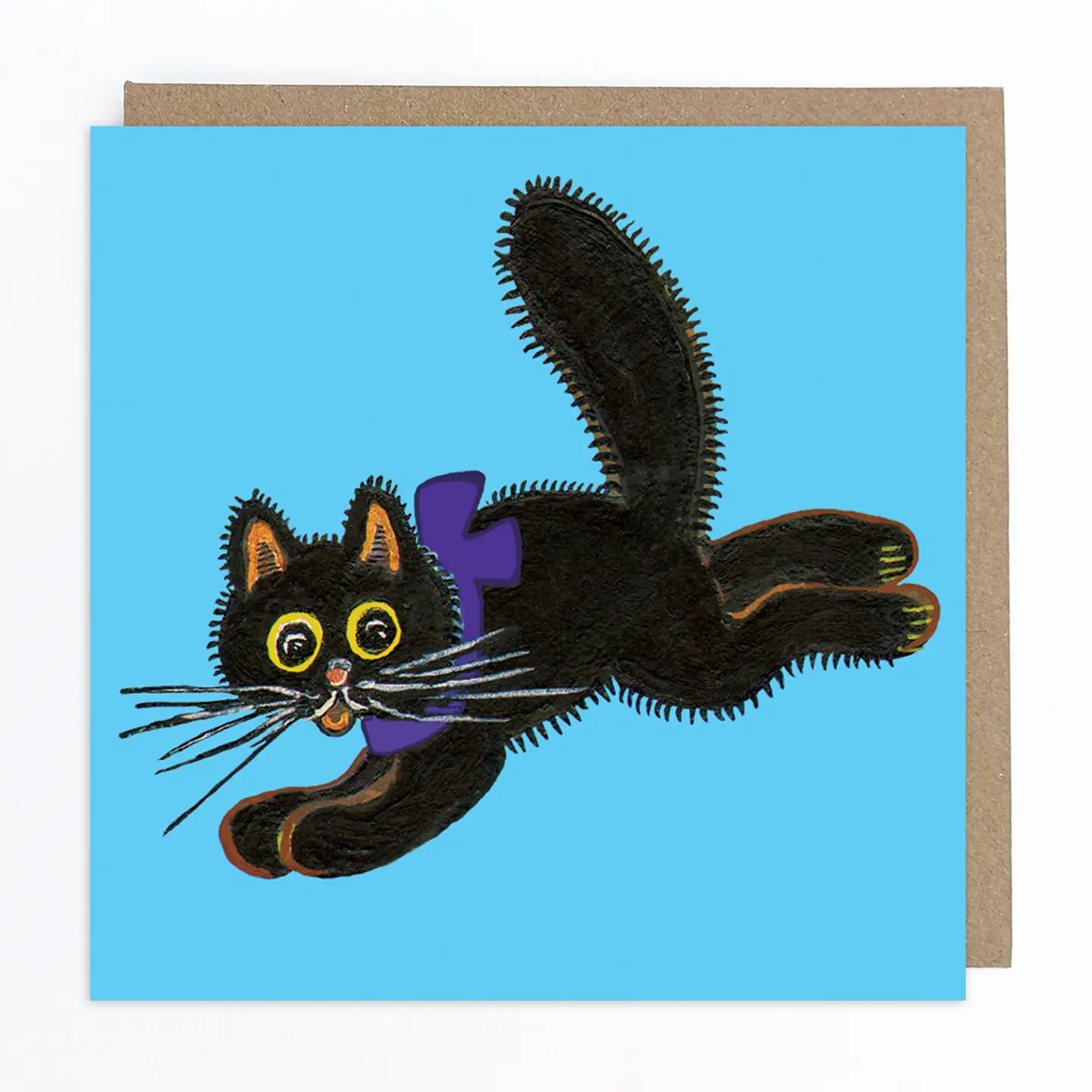 Jumping Cat Greeting Card