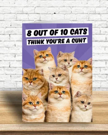 8 out of 10 Cats Greeting Card
