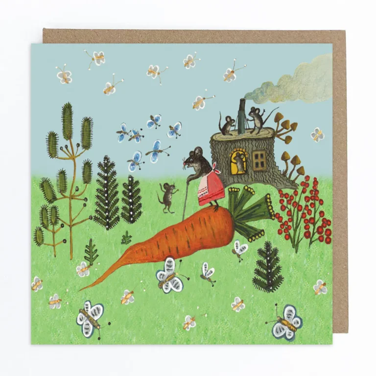 Mouse and Carrot Greeting Card