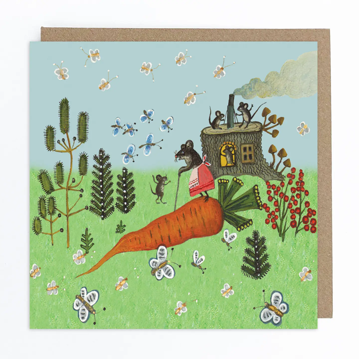 Mouse and Carrot Greeting Card