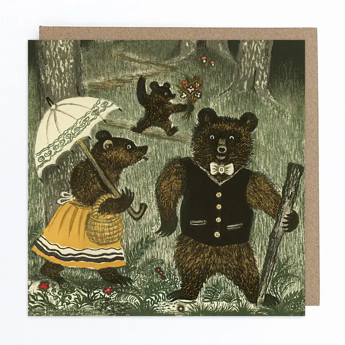 Three Bears Greeting Card