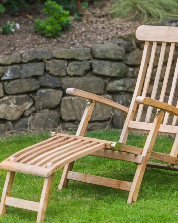 Solid Teak Steamer Chair with 4-Position Recliner