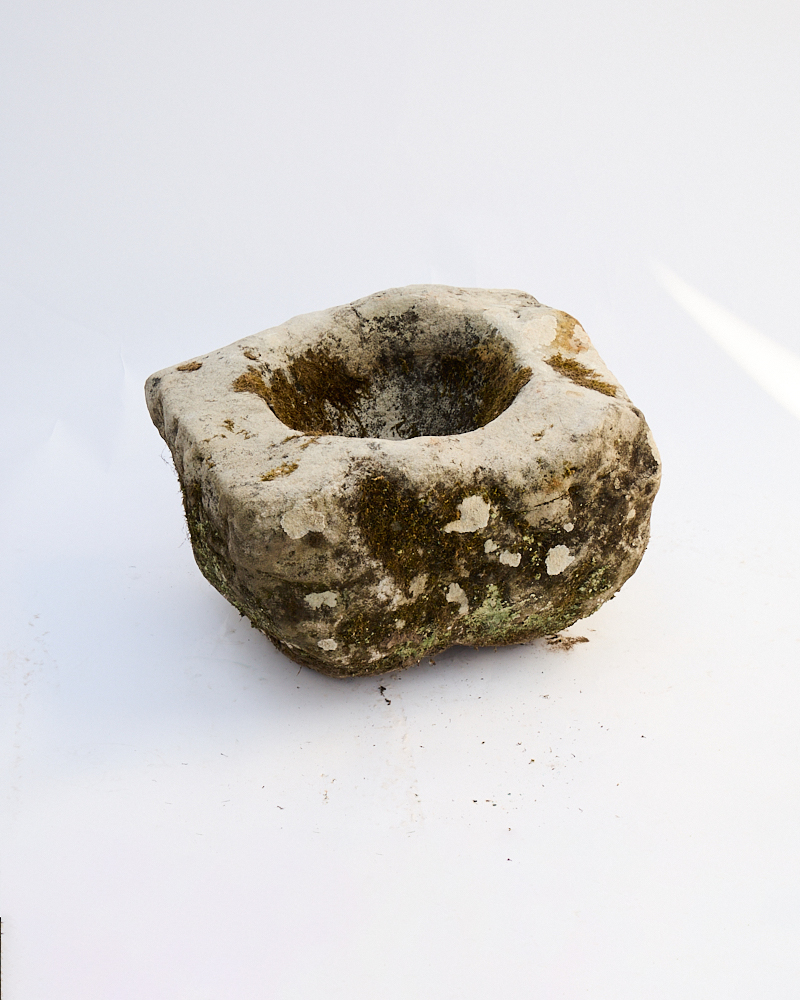 Antique Reclaimed Stone Trough with Moss Patina