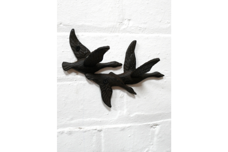 Cast Iron Flying Birds Triple Coat Hook