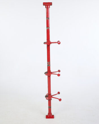 Vintage Industrial Red Metal Coat Rack with Multiple Arms