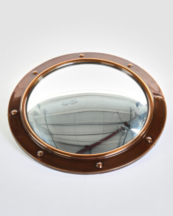 Vintage Copper Porthole Mirror with Rivet Details