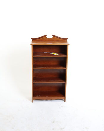 Edwardian Wooden Bookcase with Scalloped Top and Base