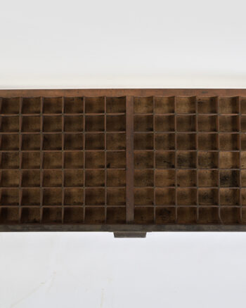 Vintage Wood Printer’s Type Tray with Grid Compartments