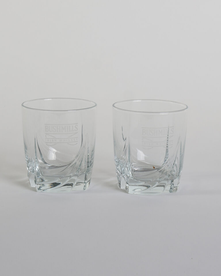 Bushmills Irish Whiskey Glass Tumblers with Swirled Base