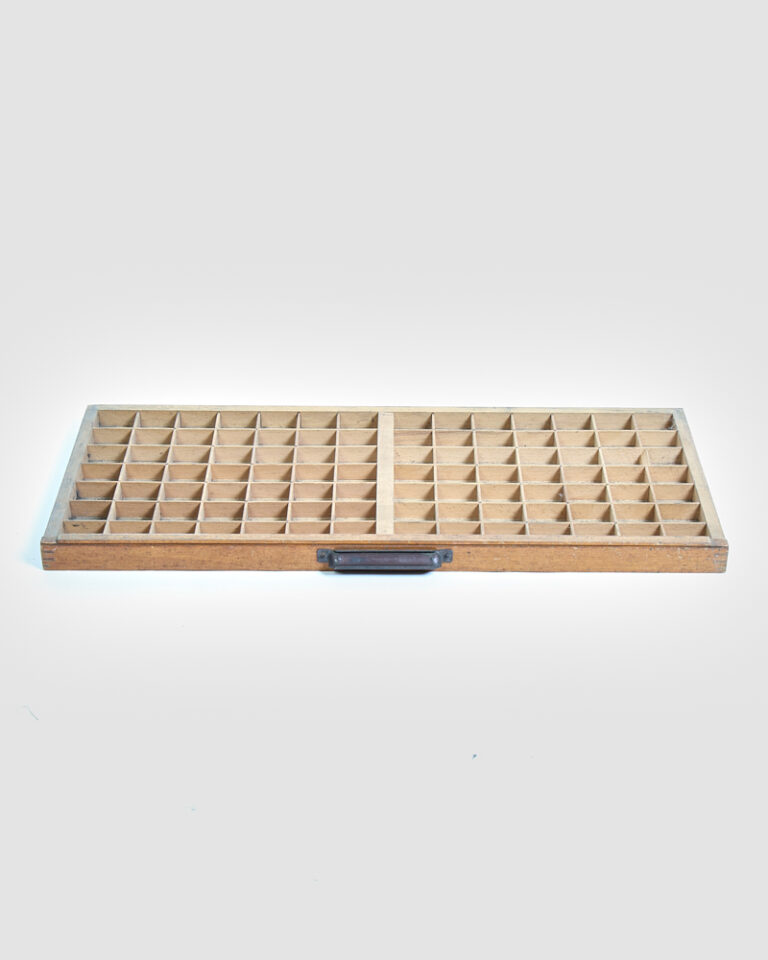 Vintage Wooden Printer's Type Case with Multiple Compartments