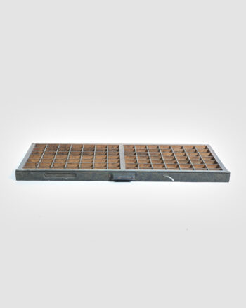 Vintage Wood Printer’s Type Tray with Grid Compartments