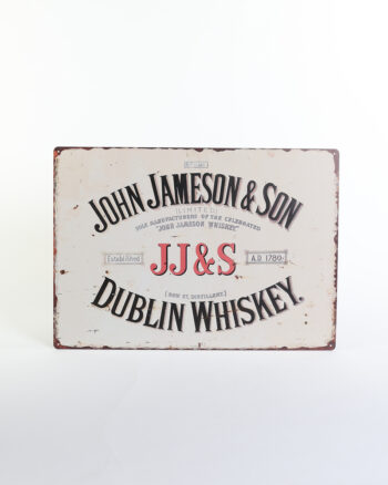 Vintage John Jameson & Son Dublin Whiskey Metal Sign