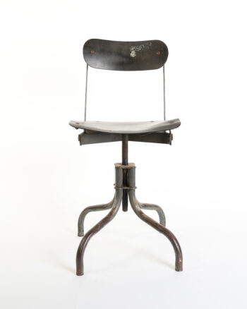 Vintage Industrial Steel Drafting Chair with Adjustable Swivel Seat