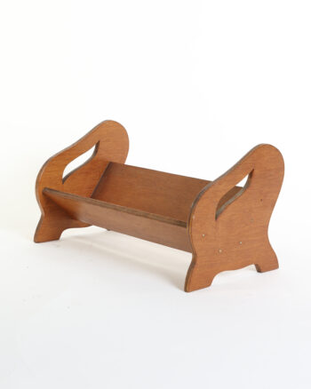 Vintage Wooden Book Trough with Cut-Out Handle Ends