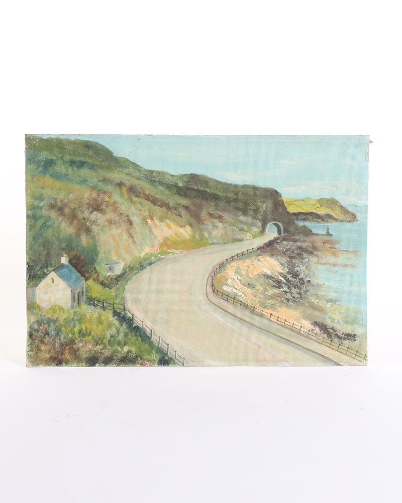 Vintage ‘Black Arch’ Larne Landscape Oil Painting on Canvas