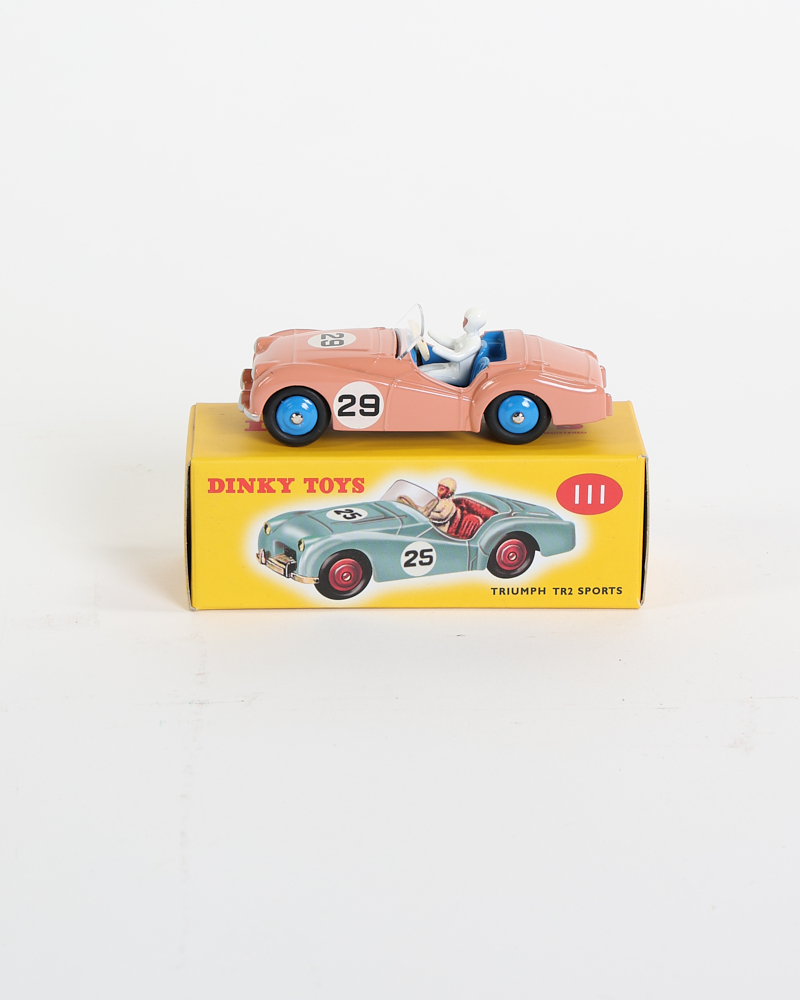Vintage Dinky Toys Triumph TR2 Sports Car with Original Box