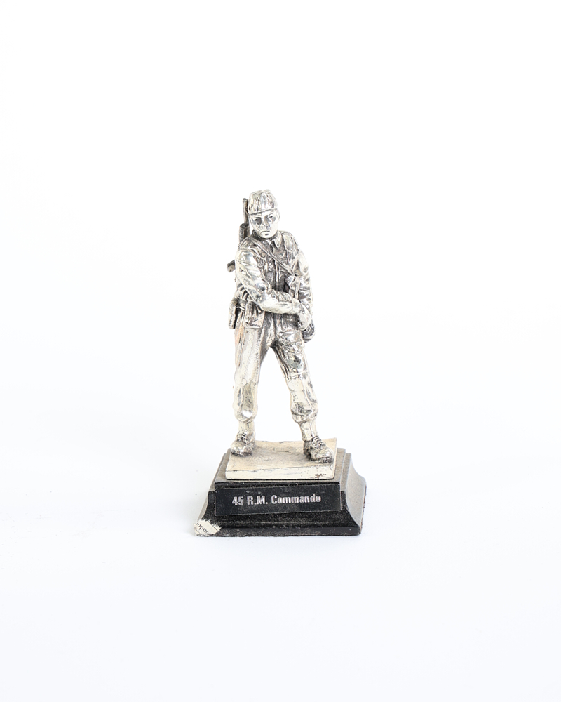 Silver Tone Metal 45 R.M. Commando Military Figurine