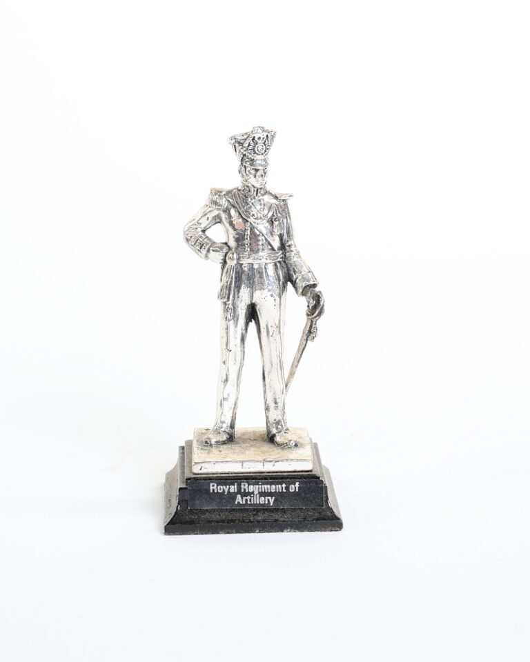 Victorian Silver-Plated Royal Regiment of Artillery Officer Figurine