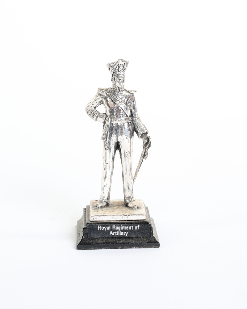 Victorian Silver-Plated Royal Regiment of Artillery Officer Figurine
