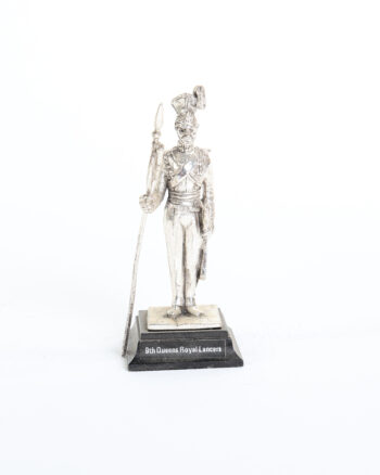Victorian British 9th Queens Royal Lancers Metal Figurine with Spear