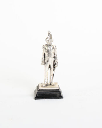 Vintage Silver Plated Military Soldier Figurine with Base