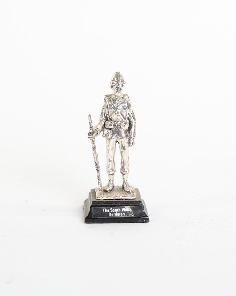 Vintage Metal Military Figurine with South Wales Borderers Base