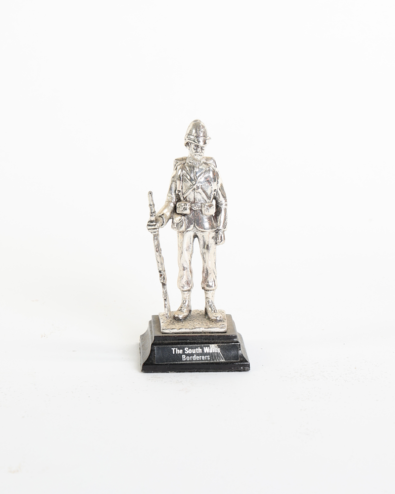 Vintage Metal Military Figurine with South Wales Borderers Base