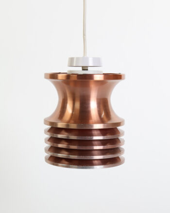 Mid Century Copper Pendant Light Shade with Tiered Design