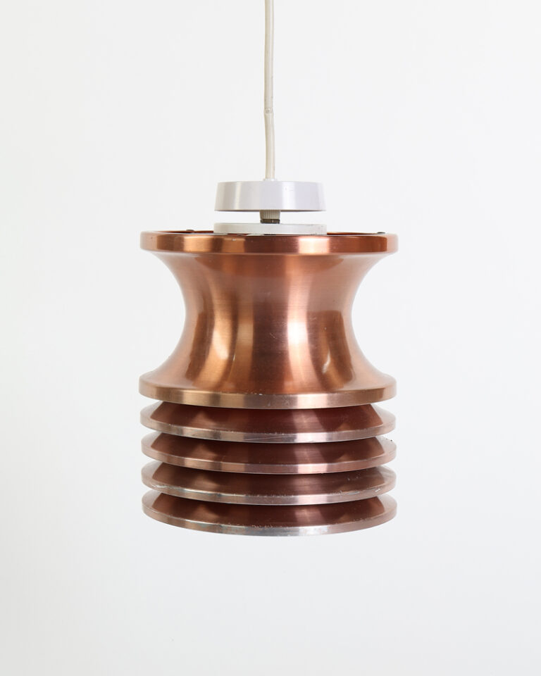 Mid Century Copper Pendant Light Shade with Tiered Design