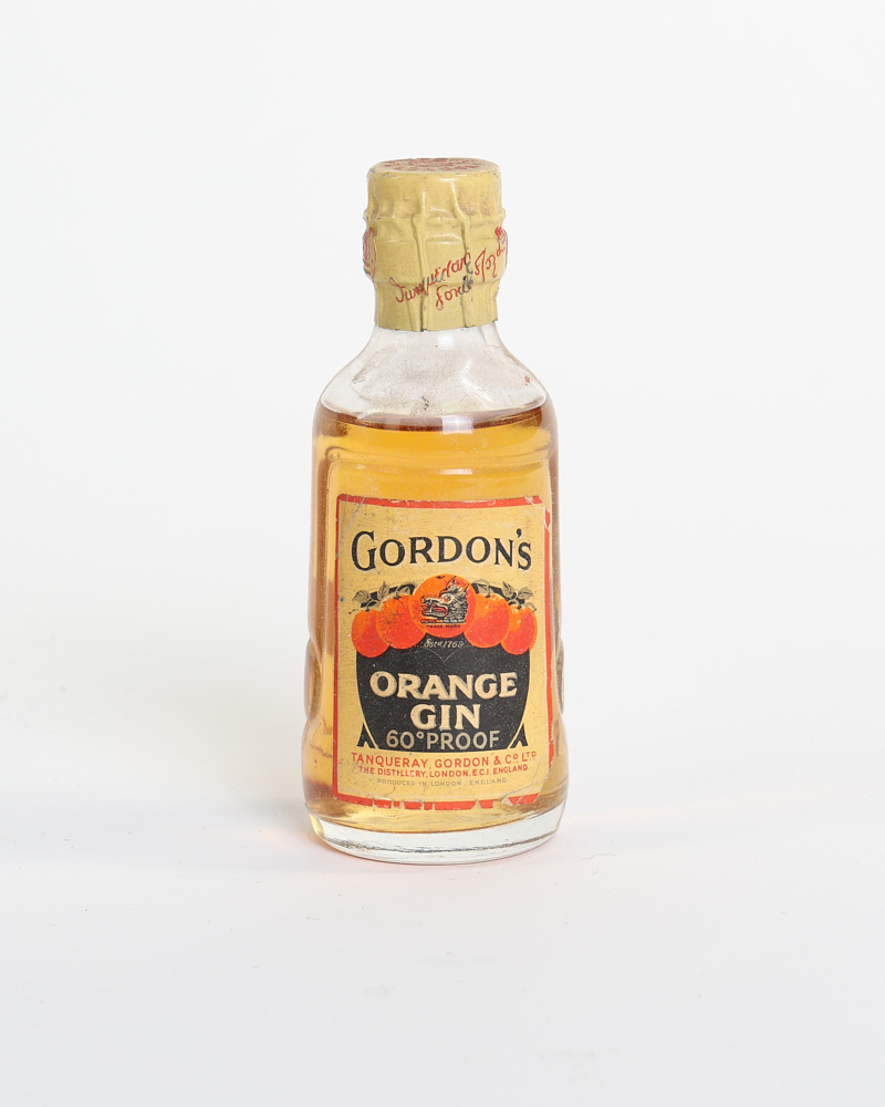 Vintage Gordon’s Orange Gin Miniature Bottle with Original Label