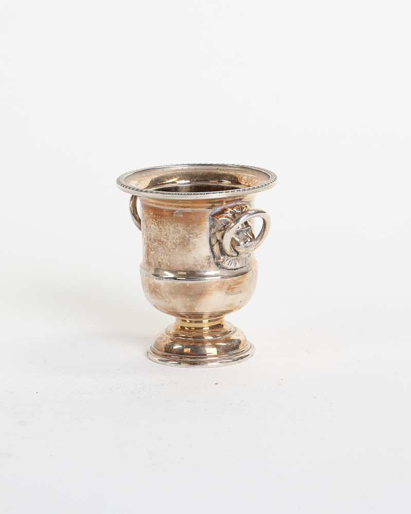 Antique Silver Plated Urn with Ram’s Head Handles
