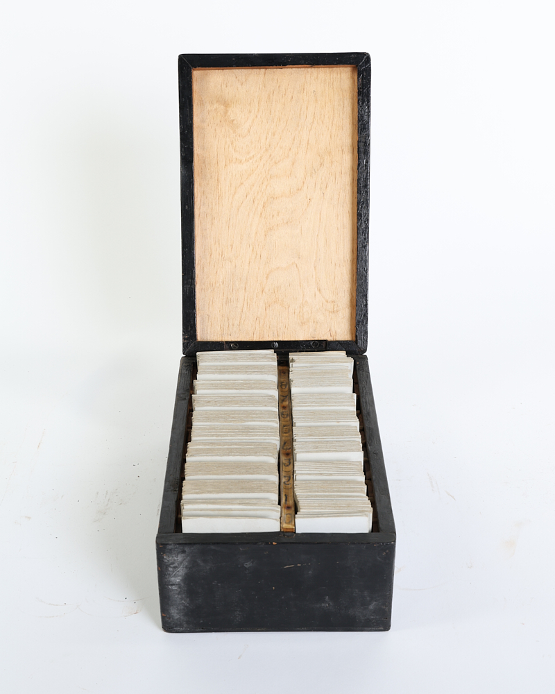 Vintage Black Wood Hymns / Price Display Box with Number Cards
