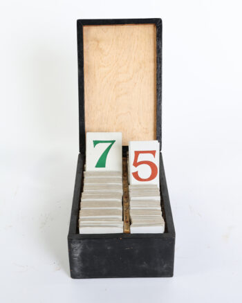 Vintage Black Wood Hymns / Price Display Box with Number Cards