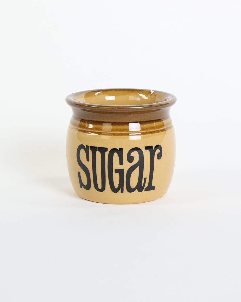 Retro Ceramic Tea and Sugar Storage Jars with Brown Glaze