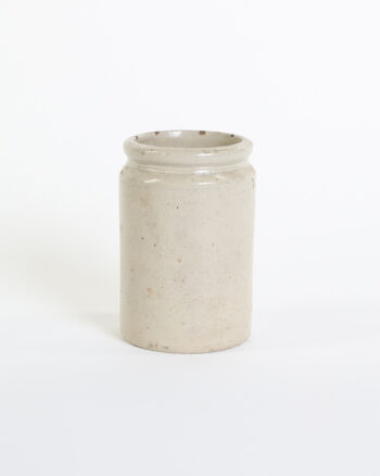 Vintage Cream Stoneware Jar with Speckled Finish