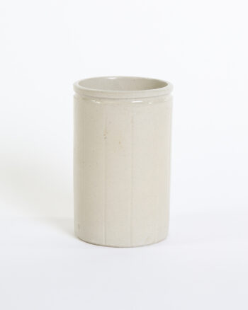 Vintage Stoneware Pot with Vertical Ribbing