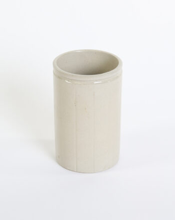 Vintage Stoneware Pot with Vertical Ribbing