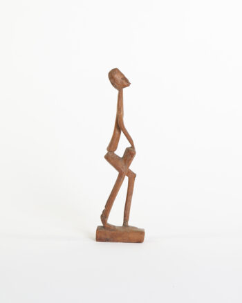 Vintage African Carved Wood Figure with Stylised Form