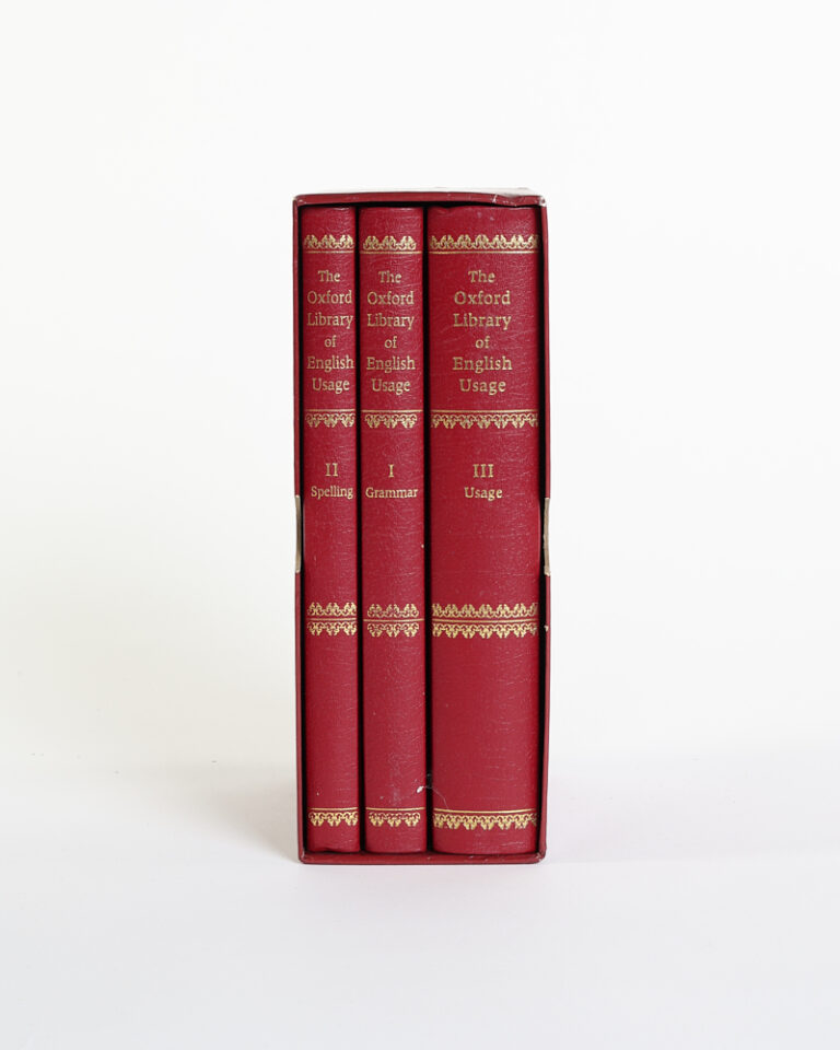 Vintage Oxford Library of English Usage Book Set with Gold Detailing