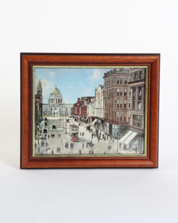 Vintage Framed Print of Belfast City Hall and Royal Avenue 1908