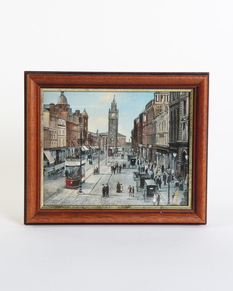 Vintage High Street Belfast Framed Print by J. Whyte