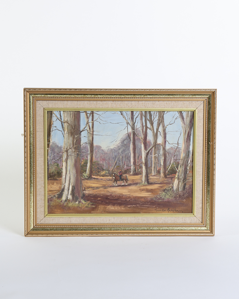 Vintage Oil Painting Clandeboye Forest Scene