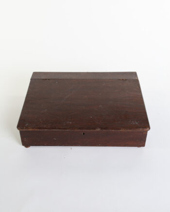 Victorian Wooden Desk Box with Lift-Top Lid