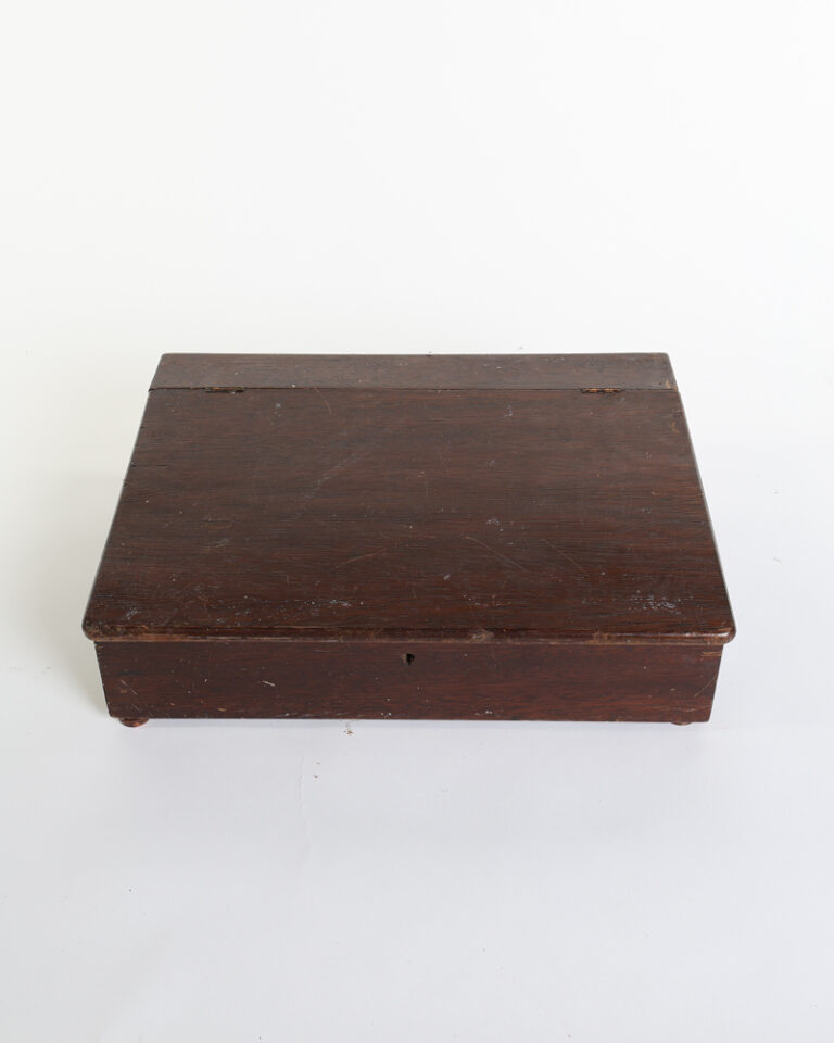 Victorian Wooden Desk Box with Lift-Top Lid