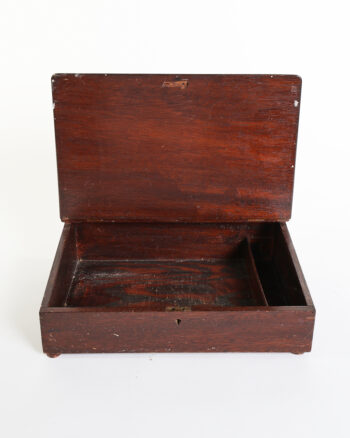 Victorian Wooden Desk Box with Lift-Top Lid