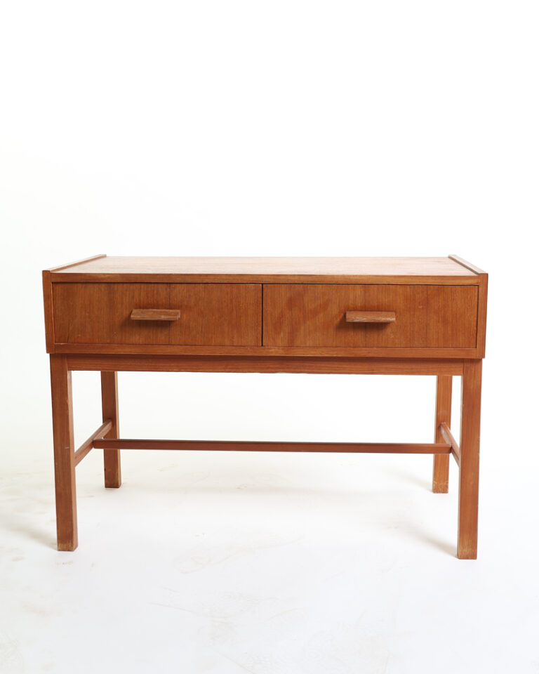 Mid-Century Teak Side Table with Two Drawers