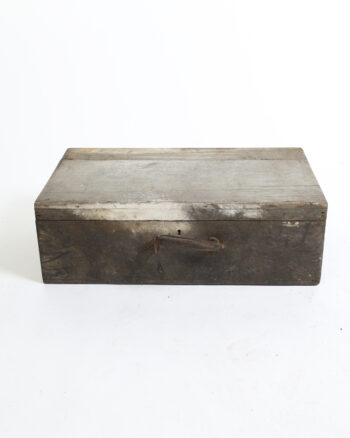 Vintage Wooden Toolbox with Leather Handle