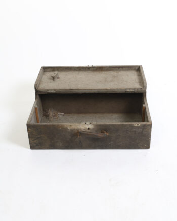 Vintage Wooden Toolbox with Leather Handle
