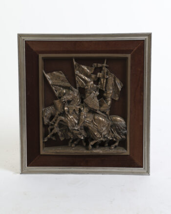 Vintage British Bronze Effect Medieval Knights Wall Plaque