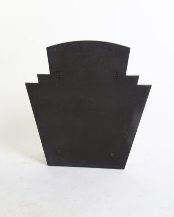 Vintage Art Deco Glass Mirror with Stepped Fan Design